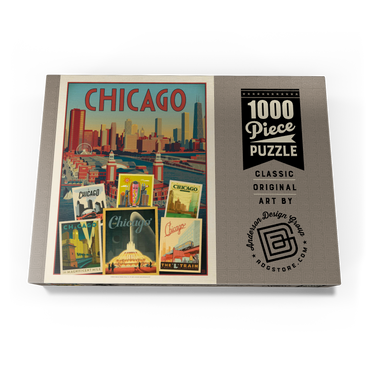 Darstellung des Puzzle Motivs Chicago: Multi-Image Collage Print, Vintage Poster 1000 Puzzle Schachtel Ansicht3