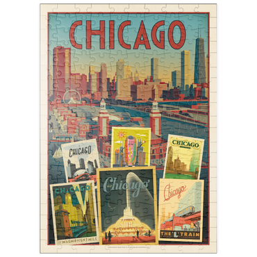 Darstellung des Puzzle Motivs puzzleplate Chicago: Multi-Image Collage Print, Vintage Poster 200 Puzzle