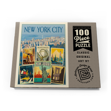 Darstellung des Puzzle Motivs New York City: Multi-Image Collage Print, Vintage Poster 100 Puzzle Schachtel Ansicht3