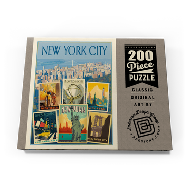 Darstellung des Puzzle Motivs New York City: Multi-Image Collage Print, Vintage Poster 200 Puzzle Schachtel Ansicht3