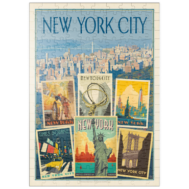 Darstellung des Puzzle Motivs puzzleplate New York City: Multi-Image Collage Print, Vintage Poster 200 Puzzle
