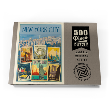 Darstellung des Puzzle Motivs New York City: Multi-Image Collage Print, Vintage Poster 500 Puzzle Schachtel Ansicht3