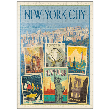Darstellung des Puzzle Motivs puzzleplate New York City: Multi-Image Collage Print, Vintage Poster 500 Puzzle