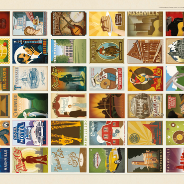 Darstellung des Puzzle Motivs Spirit of Nashville, Collector’s Print, Vintage Poster 1000 Puzzle 3D Modell