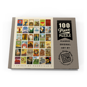 Darstellung des Puzzle Motivs Spirit of Nashville, Collector’s Print, Vintage Poster 100 Puzzle Schachtel Ansicht3