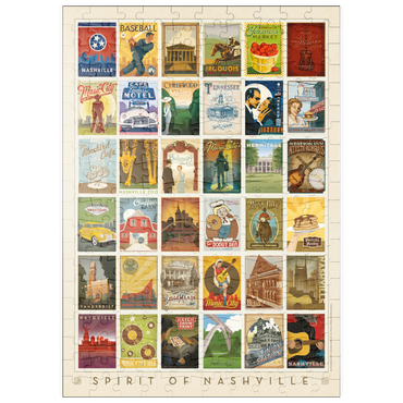 Darstellung des Puzzle Motivs puzzleplate Spirit of Nashville, Collector’s Print, Vintage Poster 200 Puzzle