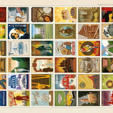 Darstellung des Puzzle Motivs Spirit of Nashville, Collector’s Print, Vintage Poster 200 Puzzle 3D Modell