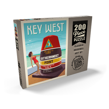 Darstellung des Puzzle Motivs Key West, Florida, Vintage Poster 200 Puzzle Schachtel Ansicht2