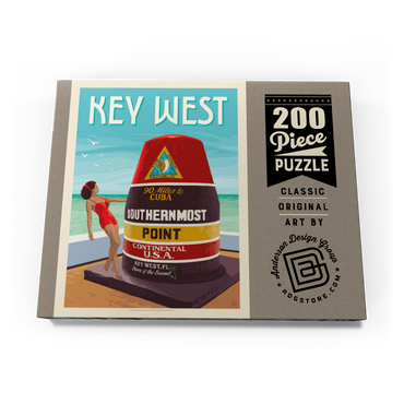 Darstellung des Puzzle Motivs Key West, Florida, Vintage Poster 200 Puzzle Schachtel Ansicht3
