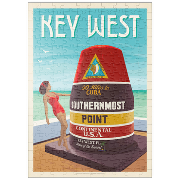 Darstellung des Puzzle Motivs puzzleplate Key West, Florida, Vintage Poster 200 Puzzle