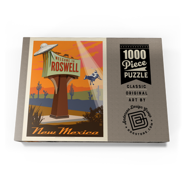 Darstellung des Puzzle Motivs Roswell, New Mexico, Vintage Poster 1000 Puzzle Schachtel Ansicht3