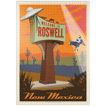 Darstellung des Puzzle Motivs puzzleplate Roswell, New Mexico, Vintage Poster 1000 Puzzle