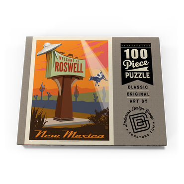 Darstellung des Puzzle Motivs Roswell, New Mexico, Vintage Poster 100 Puzzle Schachtel Ansicht3