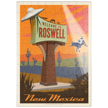 Darstellung des Puzzle Motivs puzzleplate Roswell, New Mexico, Vintage Poster 100 Puzzle