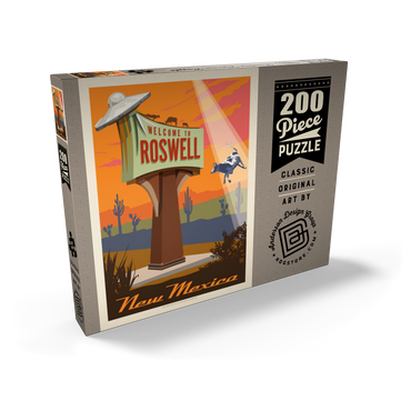 Darstellung des Puzzle Motivs Roswell, New Mexico, Vintage Poster 200 Puzzle Schachtel Ansicht2