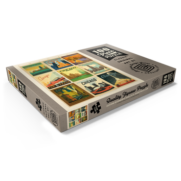 Darstellung des Puzzle Motivs Chicago: Multi-Image Print - Edition 1, Vintage Poster 100 Puzzle Schachtel Ansicht1