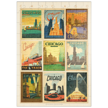 Darstellung des Puzzle Motivs puzzleplate Chicago: Multi-Image Print - Edition 1, Vintage Poster 100 Puzzle