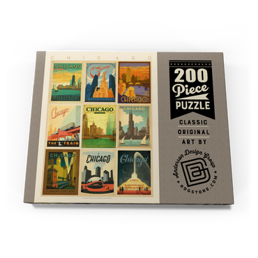 Darstellung des Puzzle Motivs Chicago: Multi-Image Print - Edition 1, Vintage Poster 200 Puzzle Schachtel Ansicht3