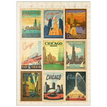 Darstellung des Puzzle Motivs puzzleplate Chicago: Multi-Image Print - Edition 1, Vintage Poster 200 Puzzle