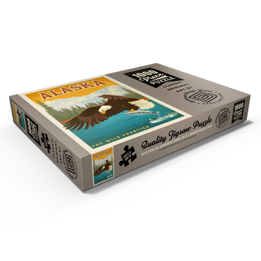 Darstellung des Puzzle Motivs Alaska: Eagle, Vintage Poster 1000 Puzzle Schachtel Ansicht1