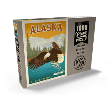 Darstellung des Puzzle Motivs Alaska: Eagle, Vintage Poster 1000 Puzzle Schachtel Ansicht2