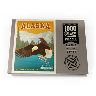 Darstellung des Puzzle Motivs Alaska: Eagle, Vintage Poster 1000 Puzzle Schachtel Ansicht3