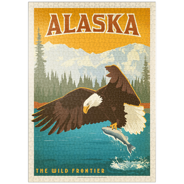 Darstellung des Puzzle Motivs puzzleplate Alaska: Eagle, Vintage Poster 1000 Puzzle