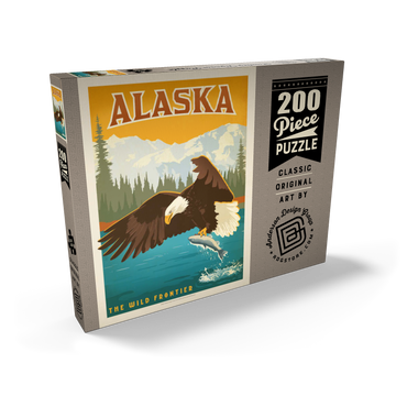 Darstellung des Puzzle Motivs Alaska: Eagle, Vintage Poster 200 Puzzle Schachtel Ansicht2