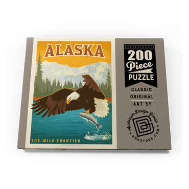 Darstellung des Puzzle Motivs Alaska: Eagle, Vintage Poster 200 Puzzle Schachtel Ansicht3