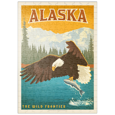 Darstellung des Puzzle Motivs puzzleplate Alaska: Eagle, Vintage Poster 200 Puzzle