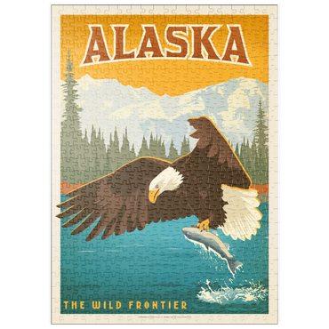Darstellung des Puzzle Motivs puzzleplate Alaska: Eagle, Vintage Poster 500 Puzzle