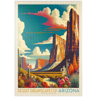 Darstellung des Puzzle Motivs puzzleplate Arizona: Desert Dreamscape, Vintage Poster 1000 Puzzle