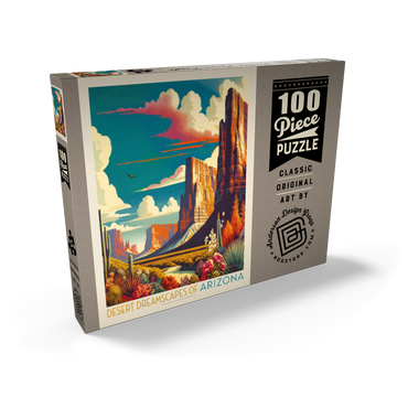 Darstellung des Puzzle Motivs Arizona: Desert Dreamscape, Vintage Poster 100 Puzzle Schachtel Ansicht2