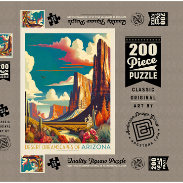 Darstellung des Puzzle Motivs Arizona: Desert Dreamscape, Vintage Poster 200 Puzzle Schachtel 3D Modell