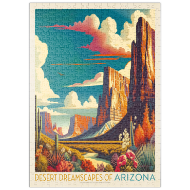 Darstellung des Puzzle Motivs puzzleplate Arizona: Desert Dreamscape, Vintage Poster 500 Puzzle