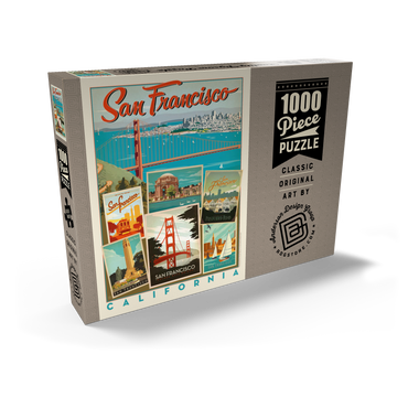 Darstellung des Puzzle Motivs San Francisco: Multi-Image Collage Print, Vintage Poster 1000 Puzzle Schachtel Ansicht2