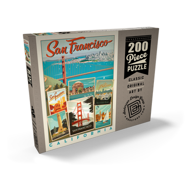 Darstellung des Puzzle Motivs San Francisco: Multi-Image Collage Print, Vintage Poster 200 Puzzle Schachtel Ansicht2
