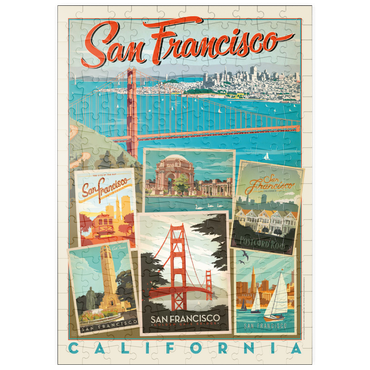 Darstellung des Puzzle Motivs puzzleplate San Francisco: Multi-Image Collage Print, Vintage Poster 200 Puzzle