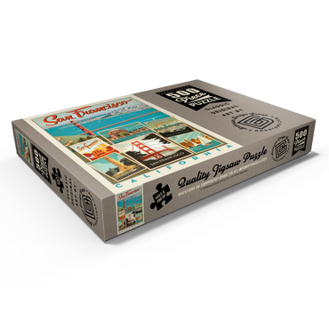 Darstellung des Puzzle Motivs San Francisco: Multi-Image Collage Print, Vintage Poster 500 Puzzle Schachtel Ansicht1