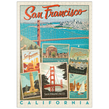 Darstellung des Puzzle Motivs puzzleplate San Francisco: Multi-Image Collage Print, Vintage Poster 500 Puzzle