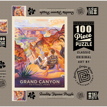 Darstellung des Puzzle Motivs Grand Canyon National Park: A Grand Vista, Vintage Poster 100 Puzzle Schachtel 3D Modell