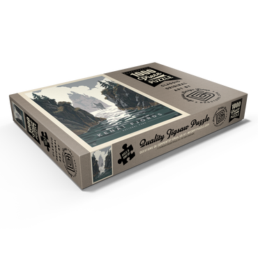 Darstellung des Puzzle Motivs Kenai Fjords National Park: Whale Watching, Vintage Poster 1000 Puzzle Schachtel Ansicht1