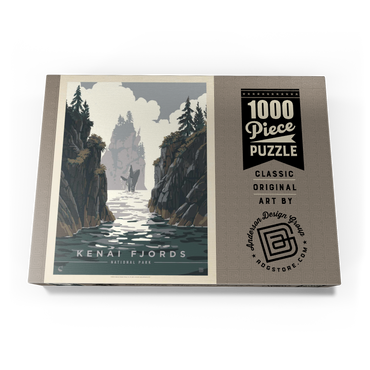 Darstellung des Puzzle Motivs Kenai Fjords National Park: Whale Watching, Vintage Poster 1000 Puzzle Schachtel Ansicht3