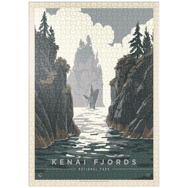 Darstellung des Puzzle Motivs puzzleplate Kenai Fjords National Park: Whale Watching, Vintage Poster 1000 Puzzle