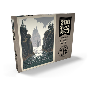 Darstellung des Puzzle Motivs Kenai Fjords National Park: Whale Watching, Vintage Poster 200 Puzzle Schachtel Ansicht2