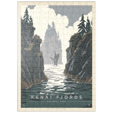 Darstellung des Puzzle Motivs puzzleplate Kenai Fjords National Park: Whale Watching, Vintage Poster 200 Puzzle