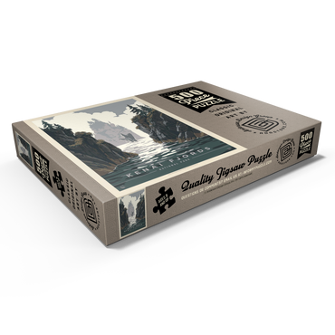 Darstellung des Puzzle Motivs Kenai Fjords National Park: Whale Watching, Vintage Poster 500 Puzzle Schachtel Ansicht1