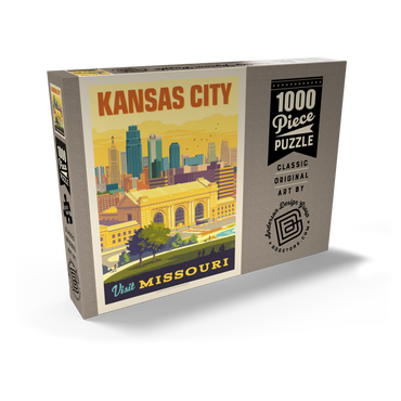 Darstellung des Puzzle Motivs Missouri: Kansas City, Union Station, Vintage Poster 1000 Puzzle Schachtel Ansicht2
