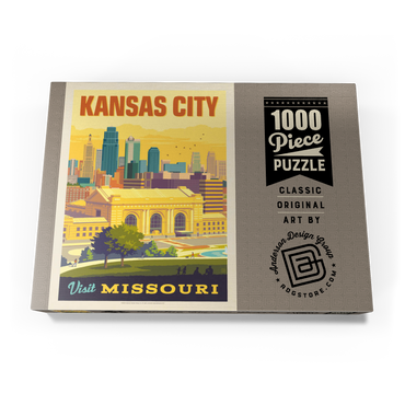 Darstellung des Puzzle Motivs Missouri: Kansas City, Union Station, Vintage Poster 1000 Puzzle Schachtel Ansicht3