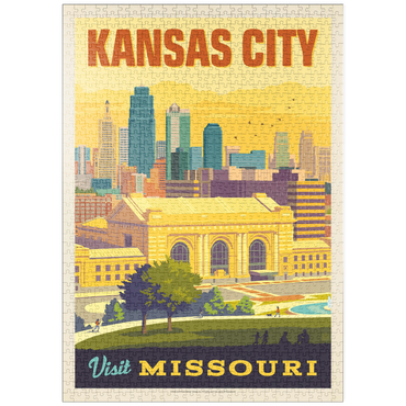 Darstellung des Puzzle Motivs puzzleplate Missouri: Kansas City, Union Station, Vintage Poster 1000 Puzzle